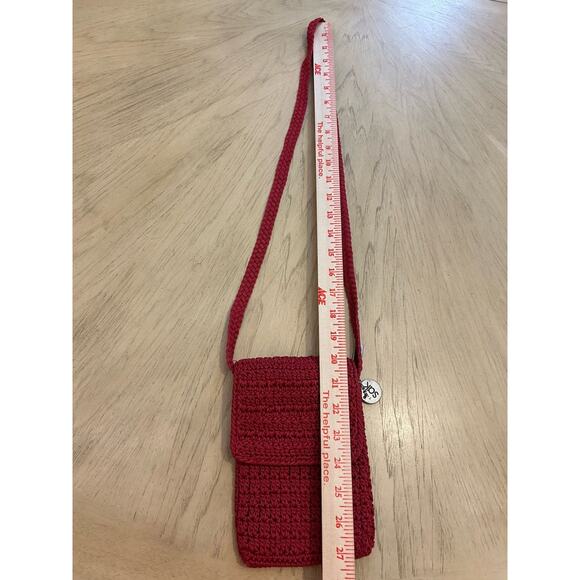 The Sak Crochet Mini RED Crossbody Shoulder Purse Bag 7" × 5.5" Boho Festival - Picture 4 of 8